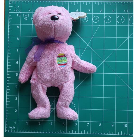 TY Beanie Baby “Eggs” 2000 Pink Easter Bear Retired Embroidered Egg MWMT - Picture 6 of 11